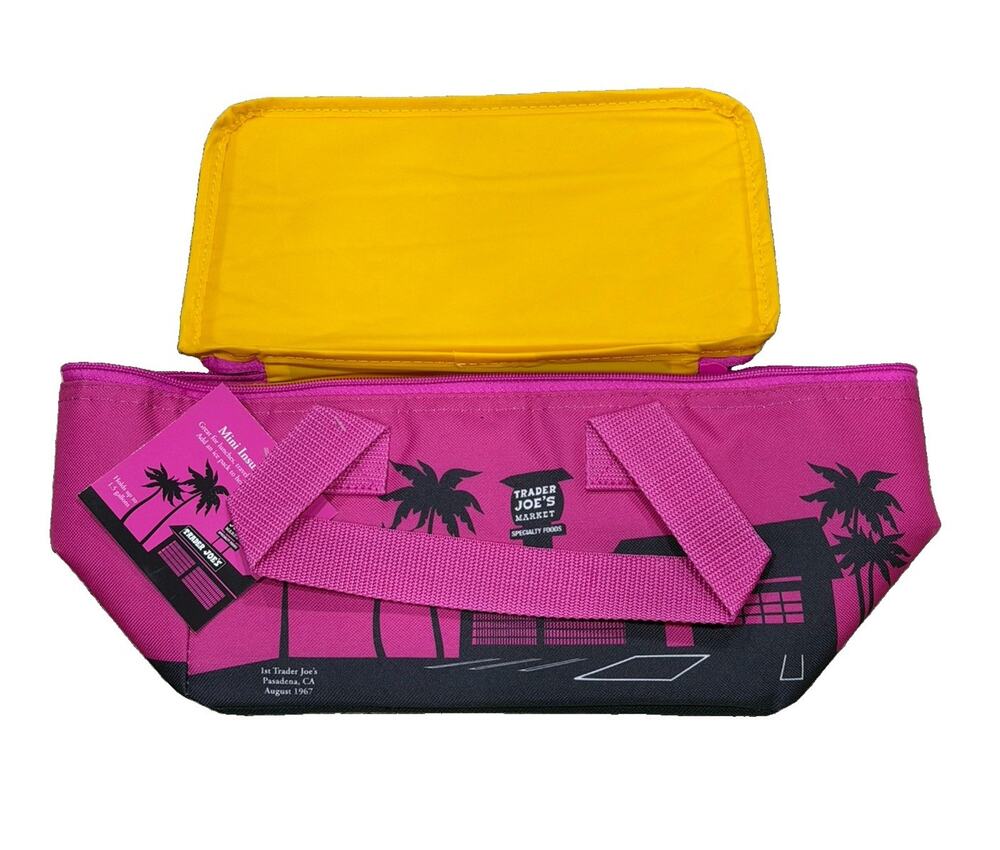 NEW Hot Pink TRADER JOE'S Mini Insulated Bag Travel Tote Lunch Box 1.5 Gallon